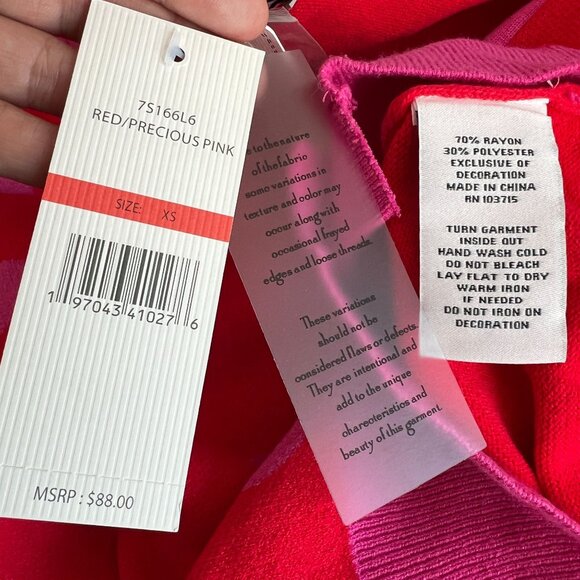 Nanette Lepore Womens Button Front Crop V-Neck Cardigan XTRA-SMALL Heart Pink - Picture 7 of 10